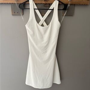 White Sleeveless Dress with Cross Back